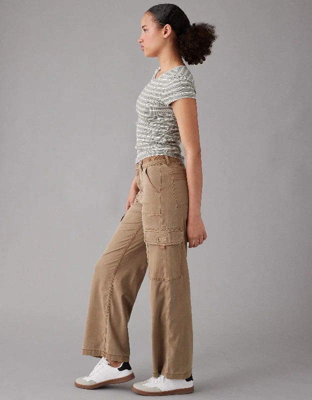 AE Stretch Curvy Super High-Waisted Baggy Wide-Leg Cargo Pant