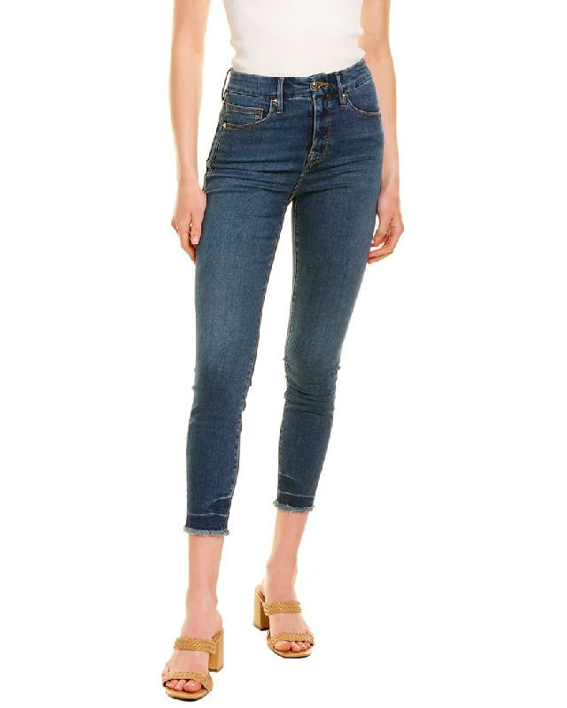 GOOD AMERICAN Good Waist Blue Cropped Jean