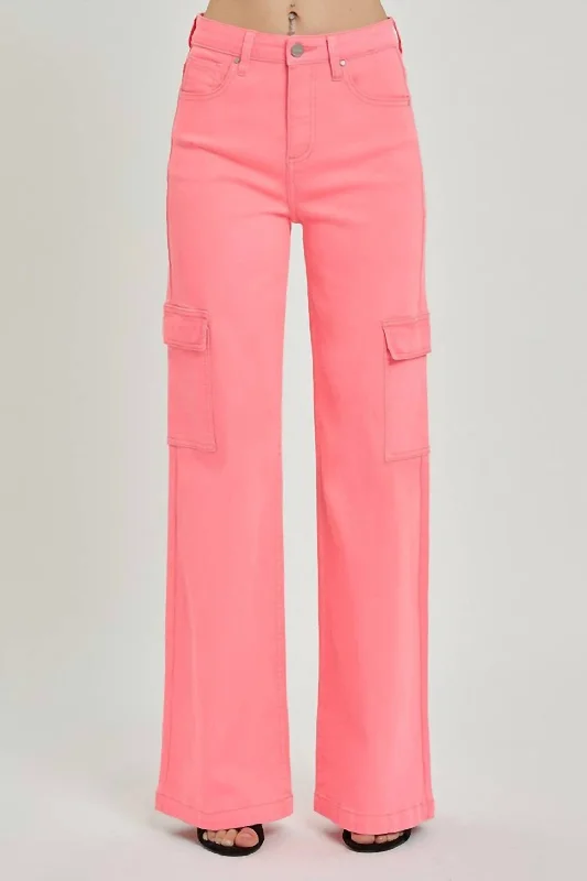 Kira Cargo Jeans In Pink