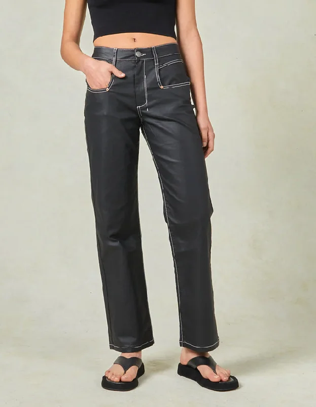 Betzy Coated Black High Jeans