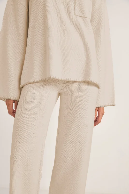 Bondi Knit Straight Leg Pant Natural