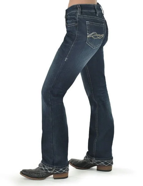 Cowgirl Tuff Womens DFMI Dark Flannel Dark Wash Cotton Blend Jeans