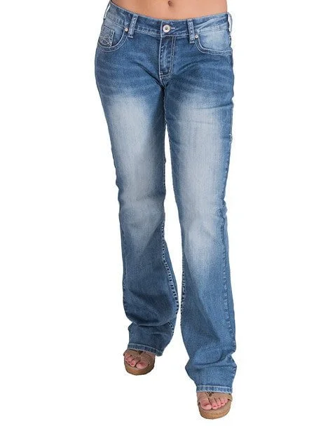 Cowgirl Tuff Womens Down Home Light Wash Cotton Blend Jeans