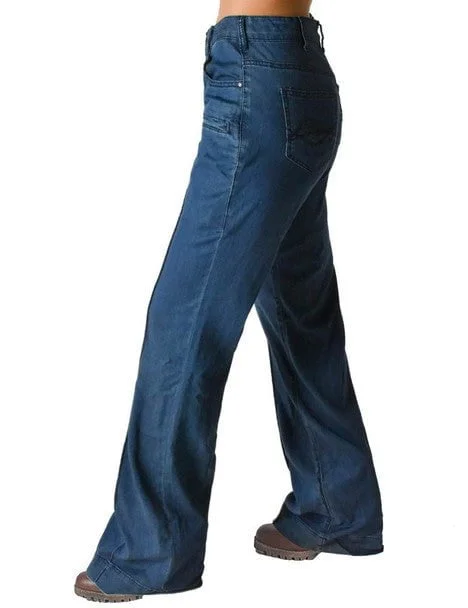 Cowgirl Tuff Womens UltraBreathe Wide Leg Dark Wash Lyocell Jeans