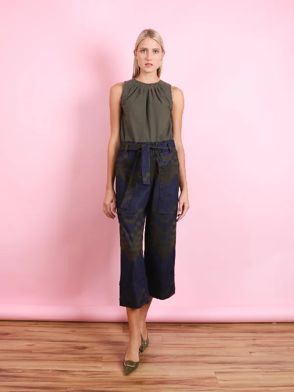 Cropped Denim Pants