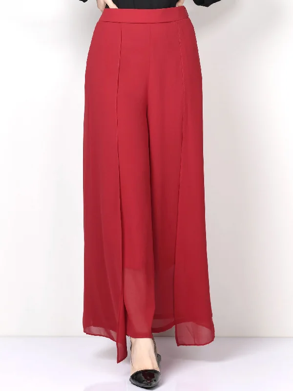 Flared Chiffon Pants