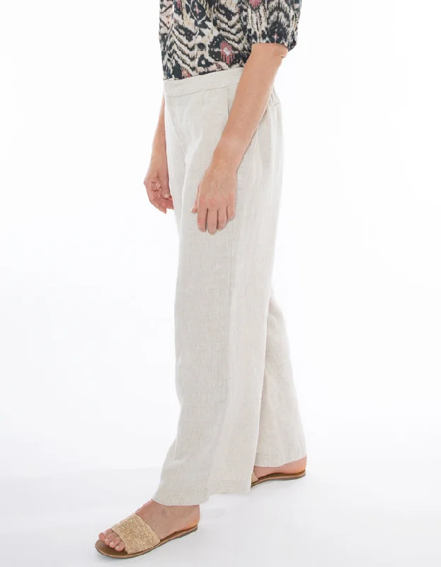 Fly Front Linen Pant Flax