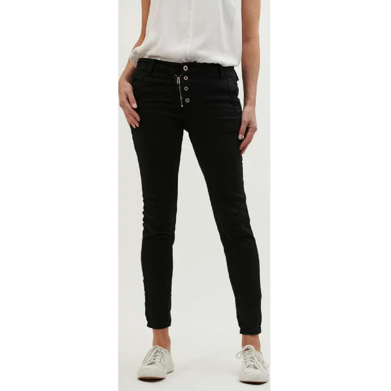 Italian Star Black Button Jeans