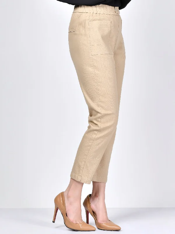 Pocketed Jeans-Dark Beige