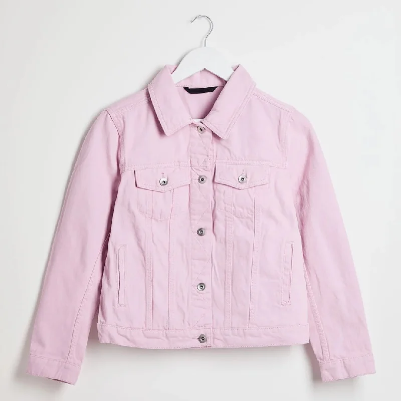 Ladies Pink Lilac Denim Jacket