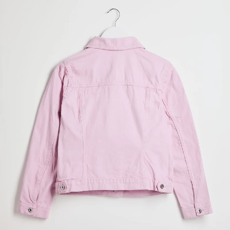 Ladies Pink Lilac Denim Jacket