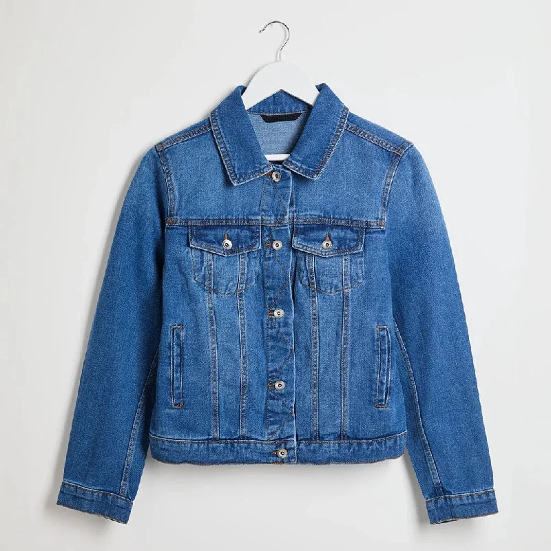 Ladies Mid Blue Denim Jacket