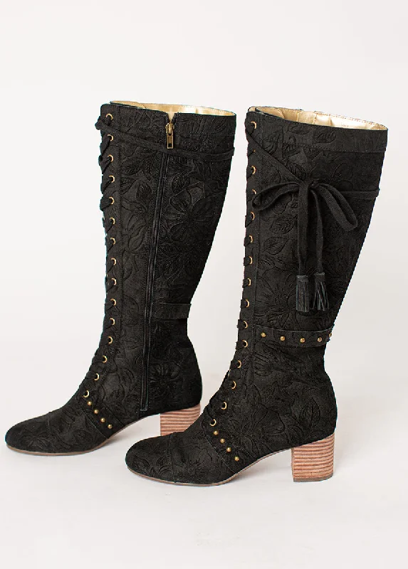 Marita Tall Boot in Washed Black