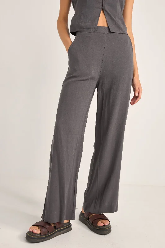 Maya Wide Leg Pant Charcoal