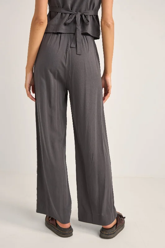 Maya Wide Leg Pant Charcoal