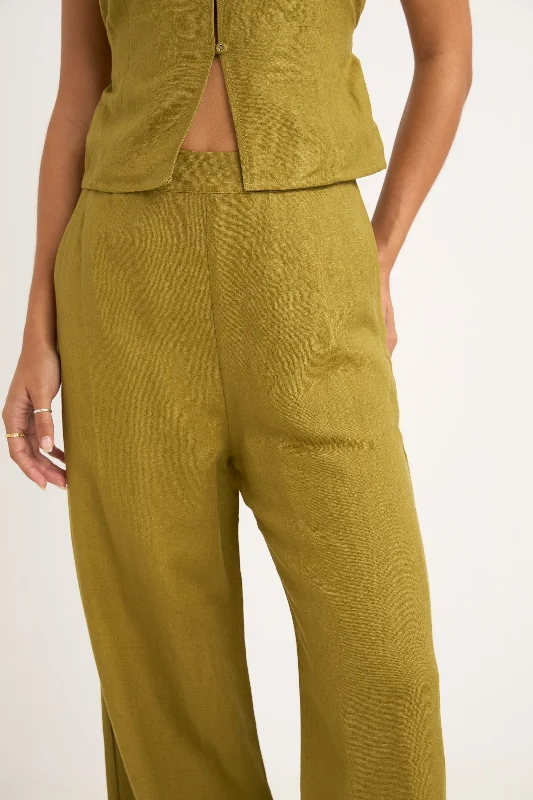 Maya Wide Leg Pant Olive