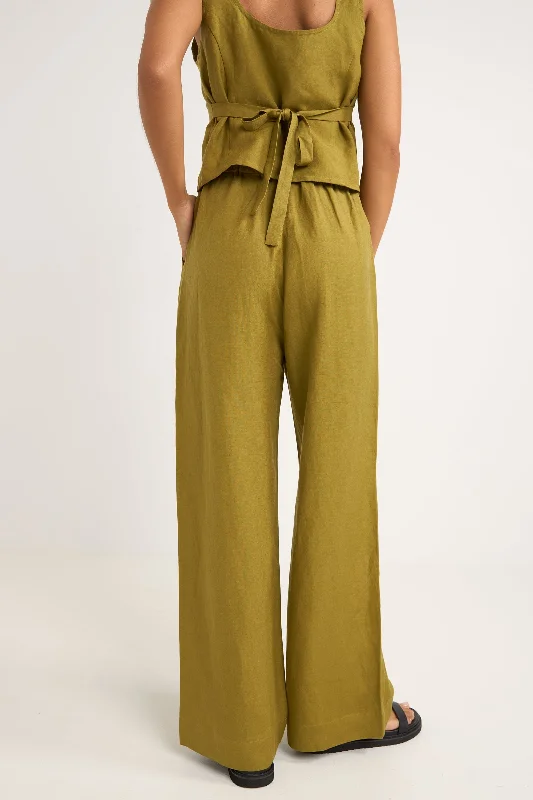 Maya Wide Leg Pant Olive