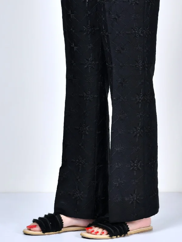 Embroidered Satin Pants