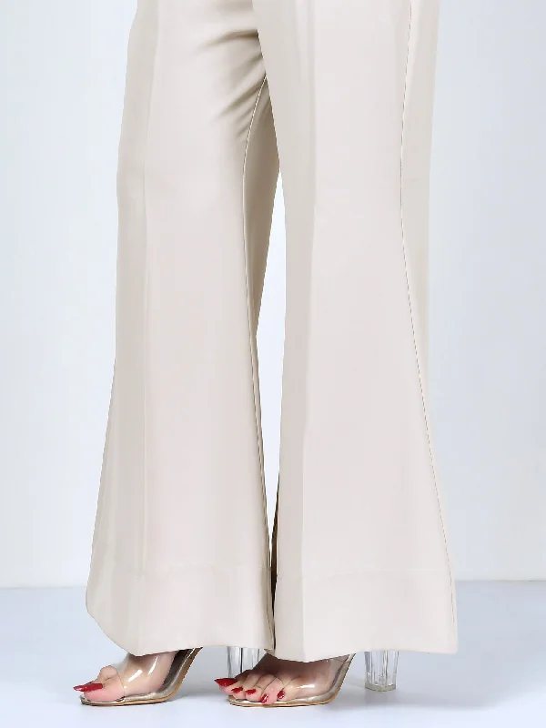 Bootcut Pants-Cream