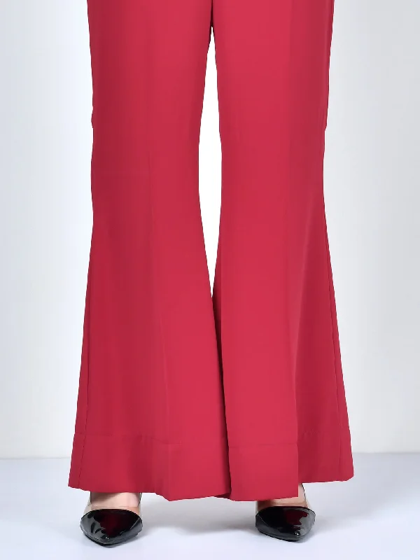 Bootcut Pants-Dark Red