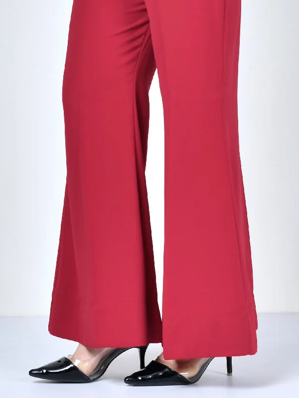 Bootcut Pants-Dark Red