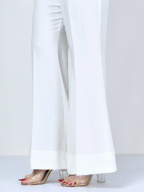 Bootcut Pants-Off White