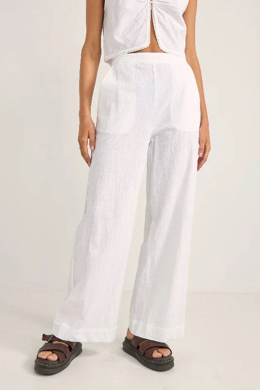 Pearl Wide Leg Pant White