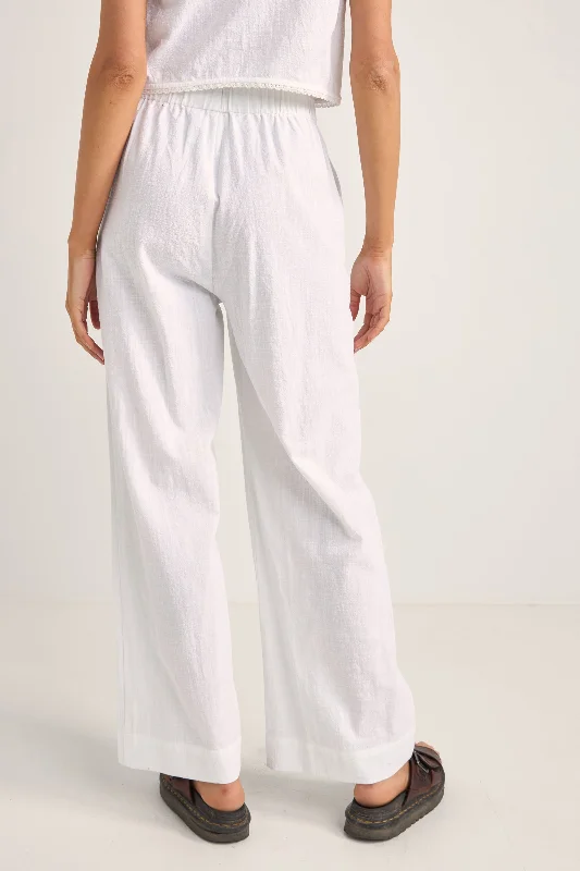 Pearl Wide Leg Pant White