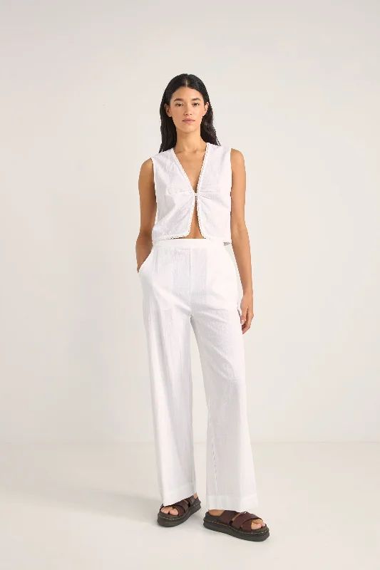 Pearl Wide Leg Pant White