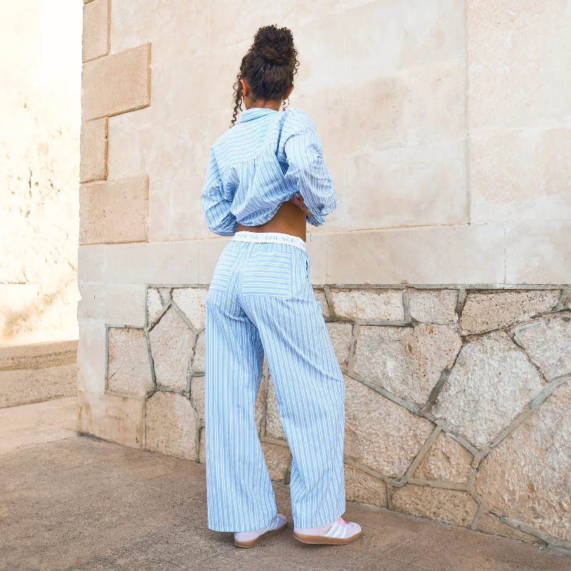 Pinstripe Trousers - Blue