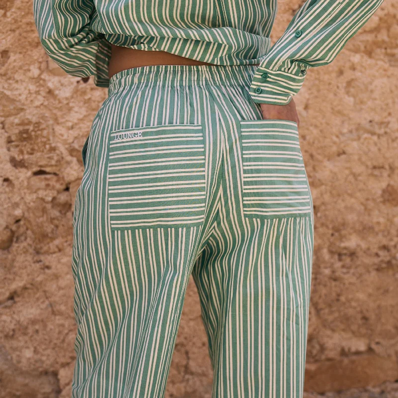 Pinstripe Trousers - Green