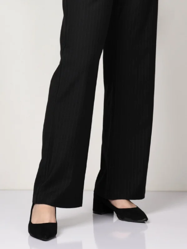 Striped Suit Pants - Black