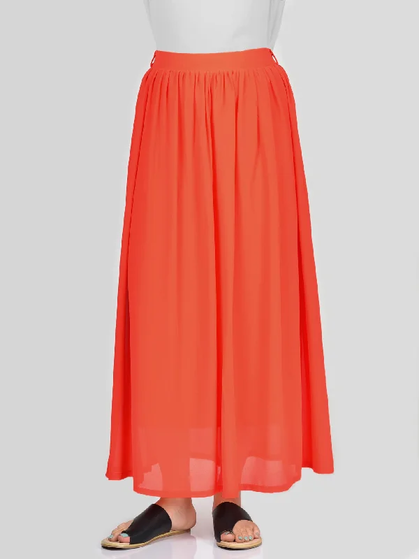 Chiffon Skirt-Orange