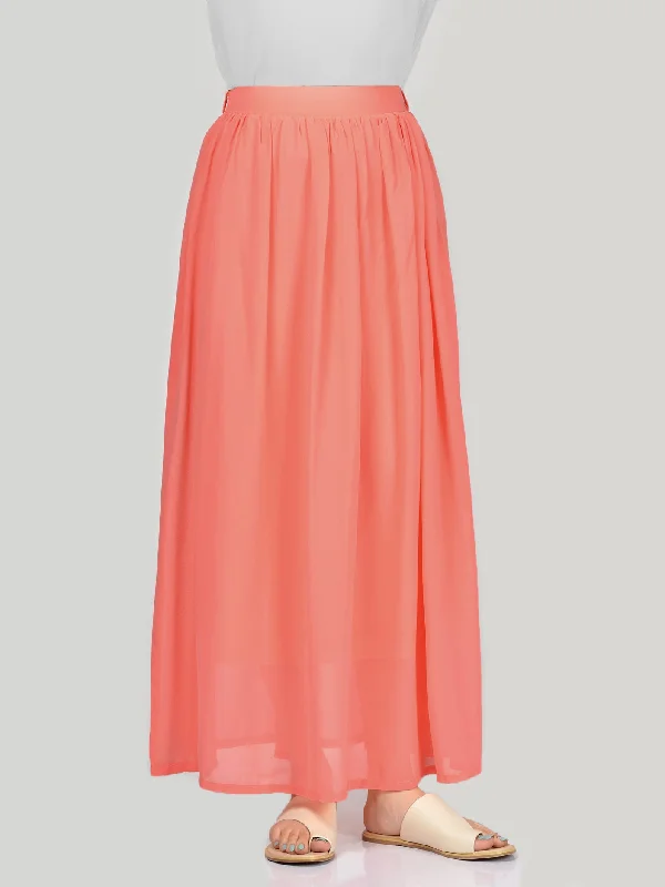 Chiffon Skirt-Peach