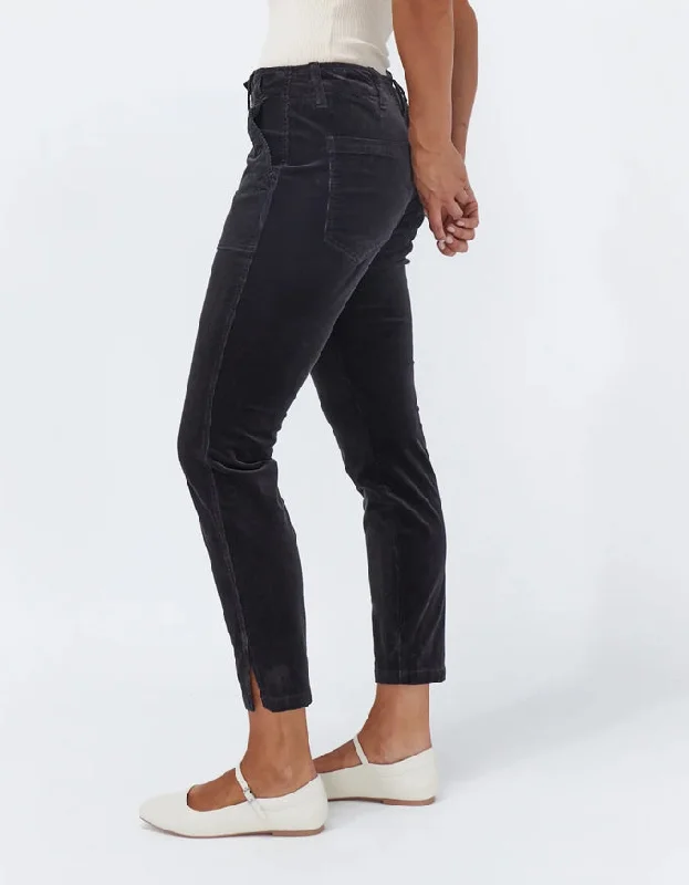 Soho Cord Cropped Pant Grey