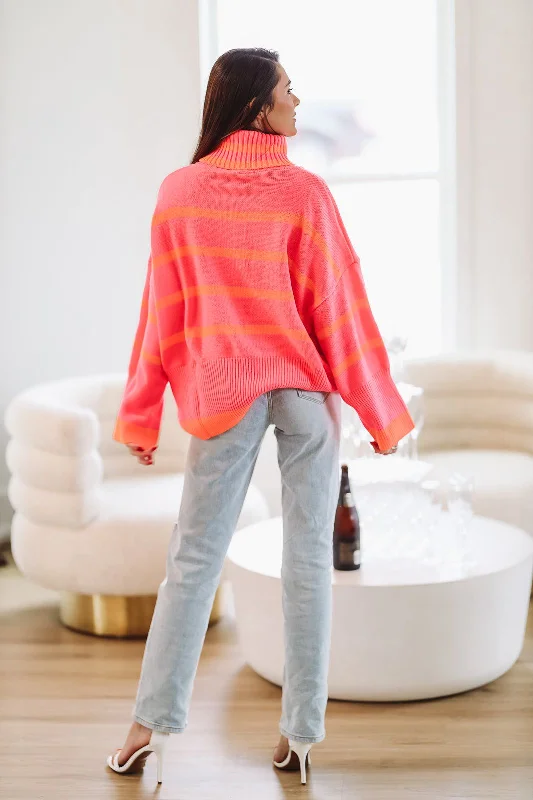 Staying Optimistic Sweater - Pink and Orange (FINAL SALE)