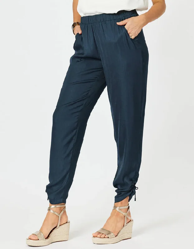 Traveller Luxe Side Tie Pant Navy