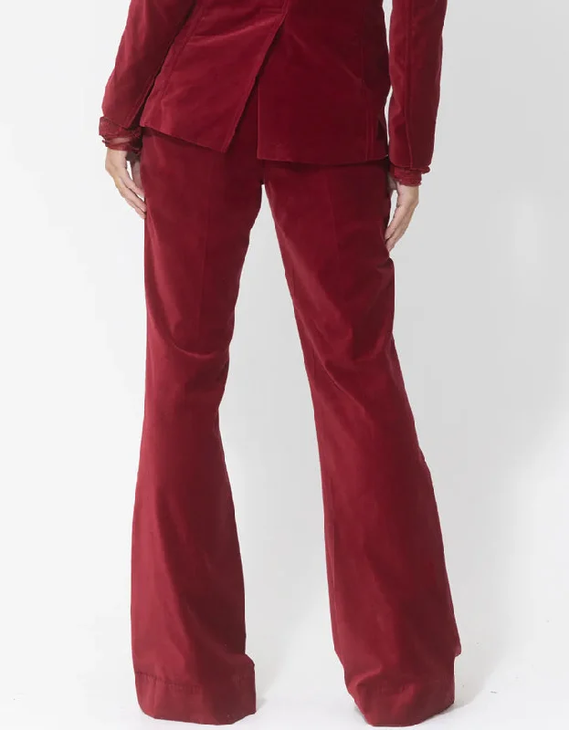 Velvet Bootleg Pant Ruby