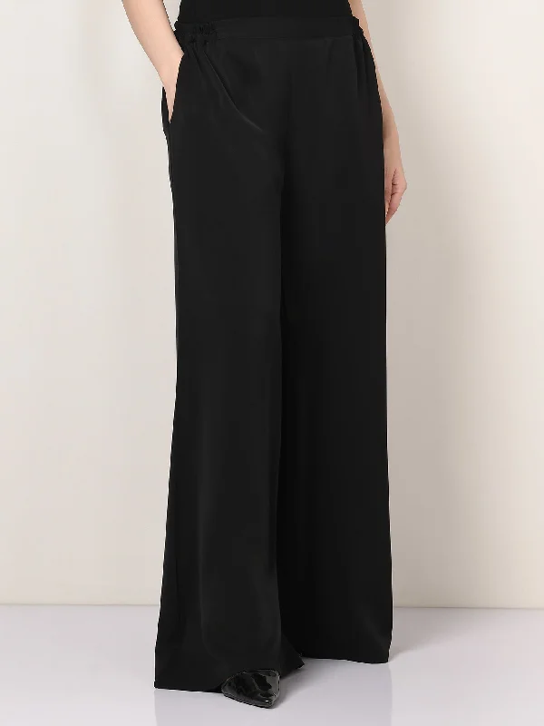 Grip Palazzo Pants - Black