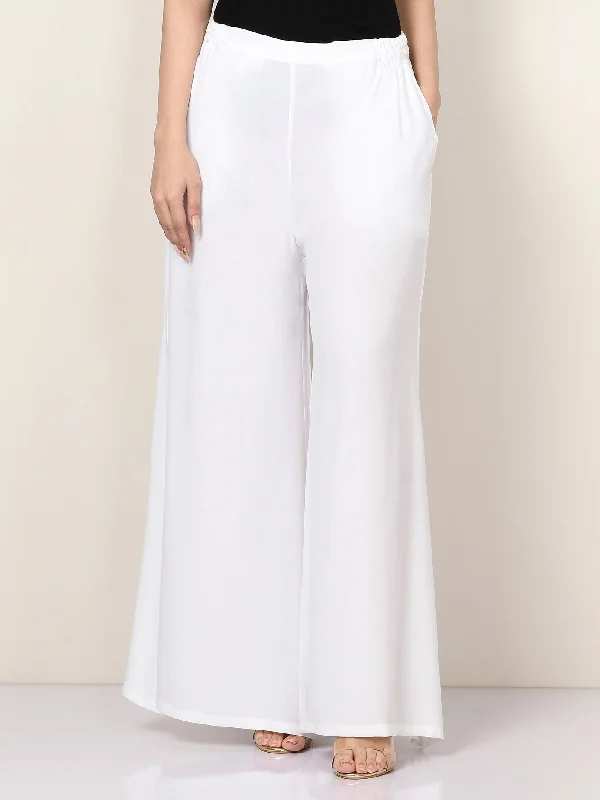 Grip Palazzo Pants - White