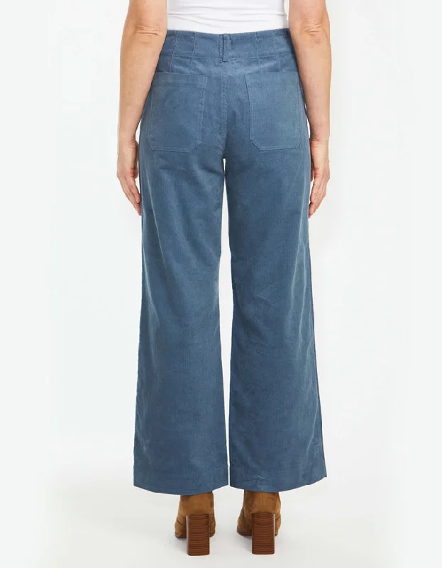 Wide Leg Cord Pant Denim