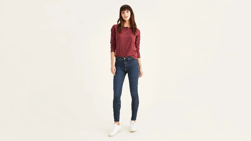 Women's Mid-Rise Skinny Jean Cut Pants