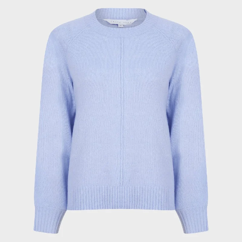 Ladies Bubble Cuff Jumper Blue