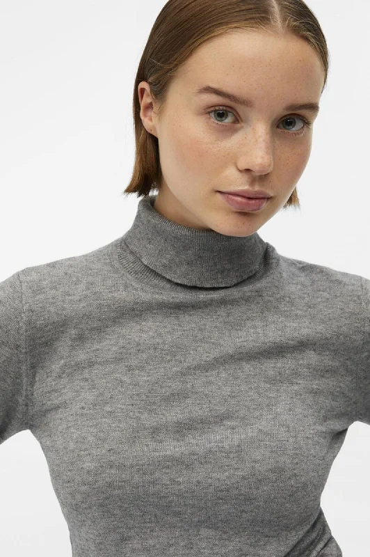 Object Thess Medium Grey Melange Knitted Pullover