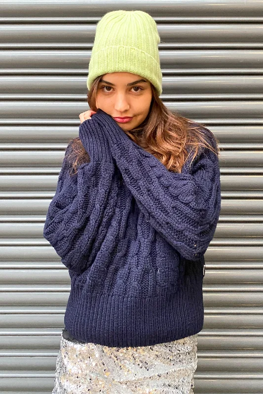 Peregrine Isobel Aran Navy Jumper