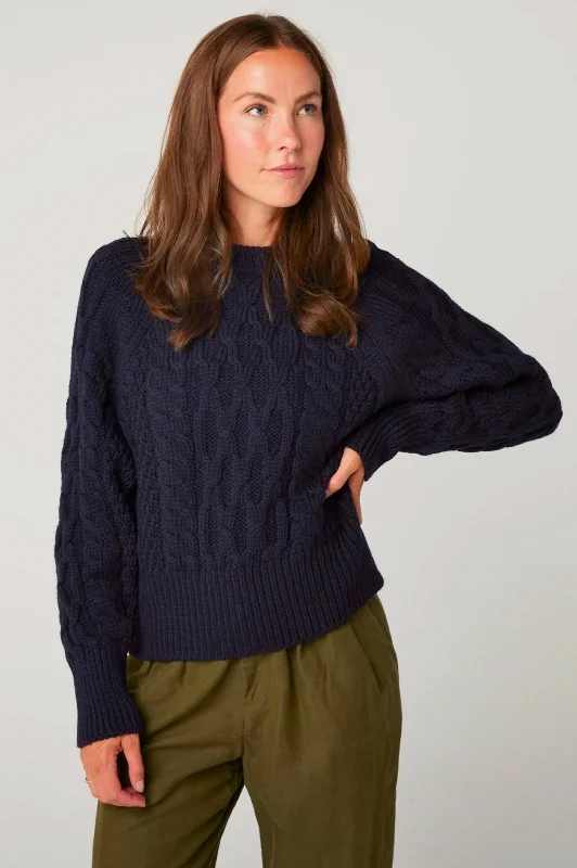 Peregrine Isobel Aran Navy Jumper