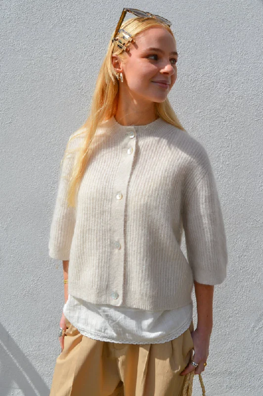 Second Female Andrea Knit Rib Pumice Stone Cardigan