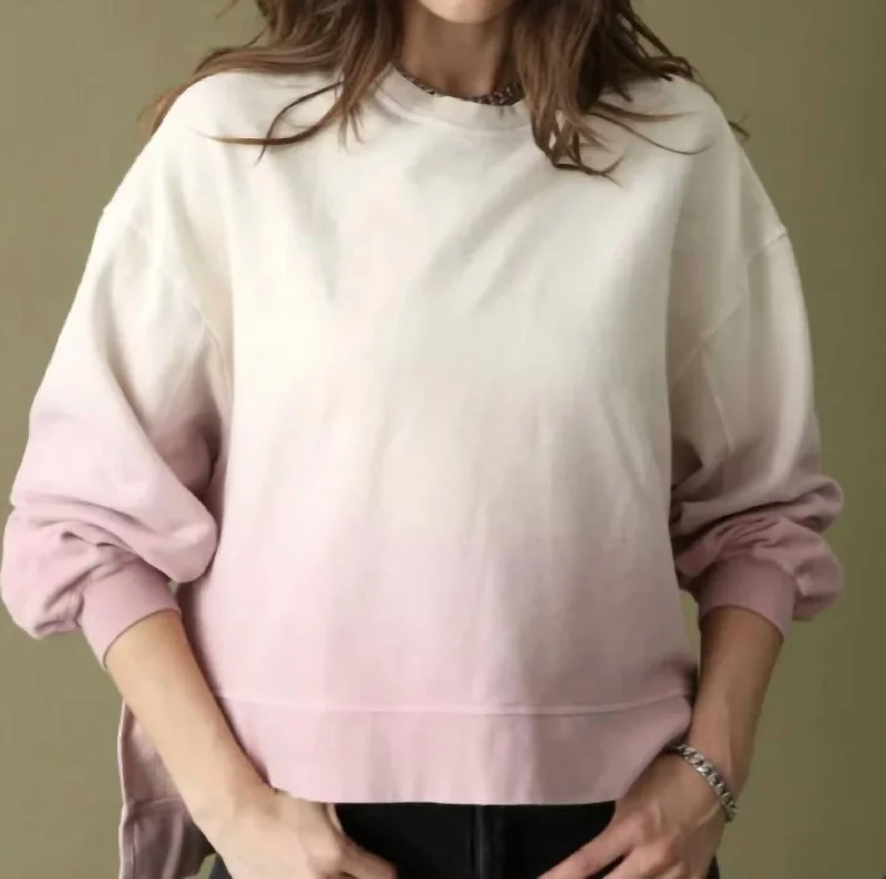 Apollo Sweatshirt Ombre In Dusty Rose/cloud