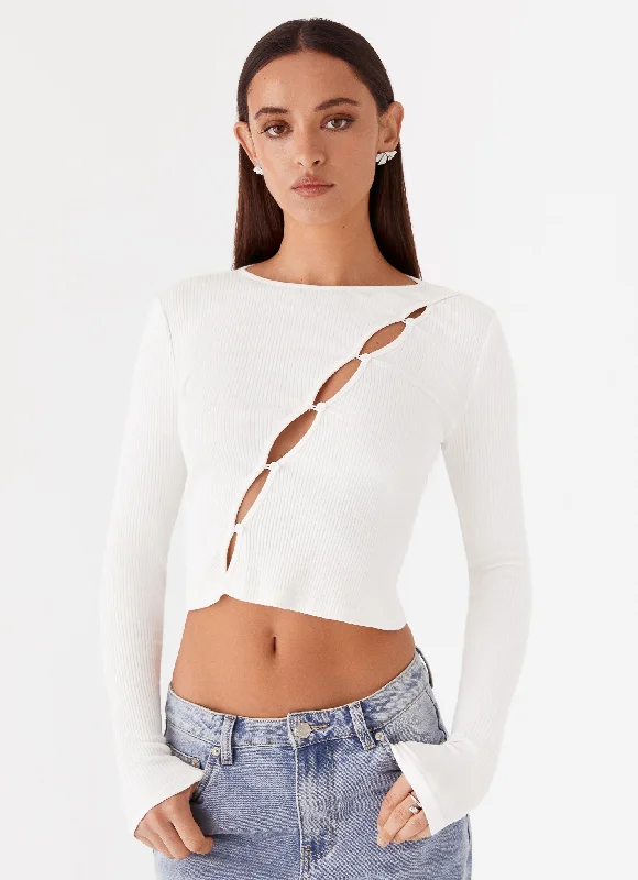 Cassius Long Sleeve Top - Ivory