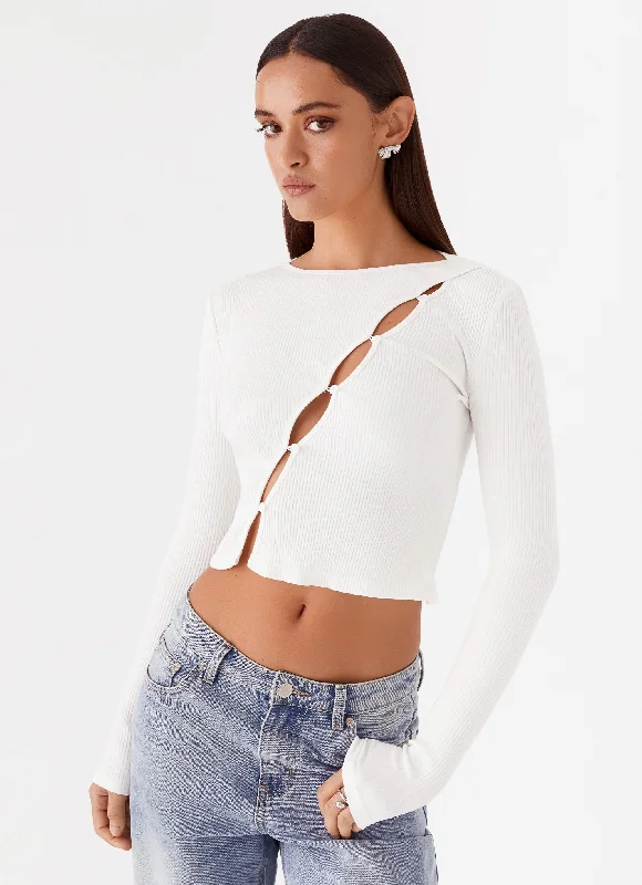 Cassius Long Sleeve Top - Ivory